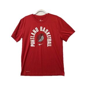 Nike Dri Fit T Shirt Portland Basketball Trail Blazers Red Men's L Game Day